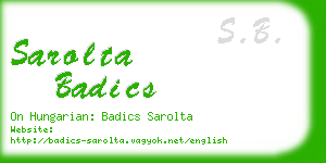 sarolta badics business card